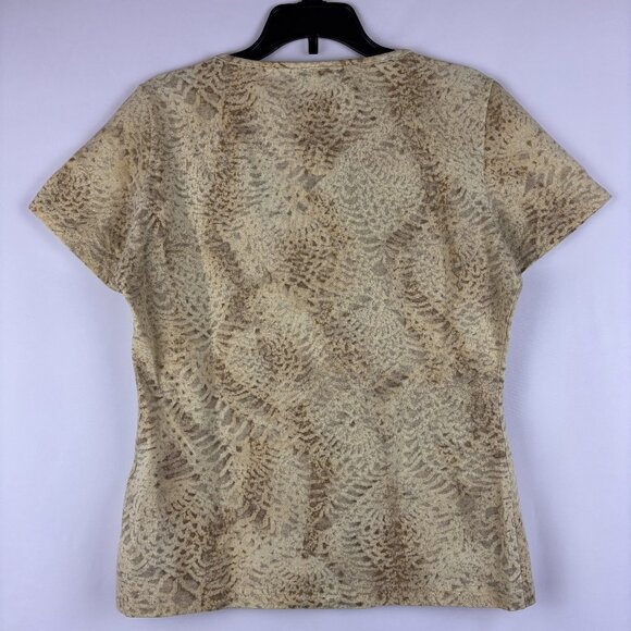 Large Cappopera Vintage T Shirt Scoop Neck Short Sleeve Cotton Soft Patterned - Picture 6 of 11